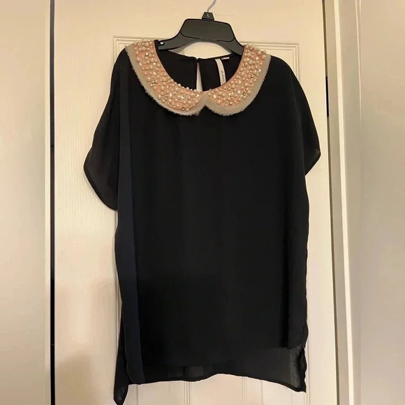 Bellatrix beaded blouse size S, black - Picture 1 of 5